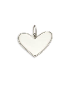 Ari Heart Charm in 14k White Gold